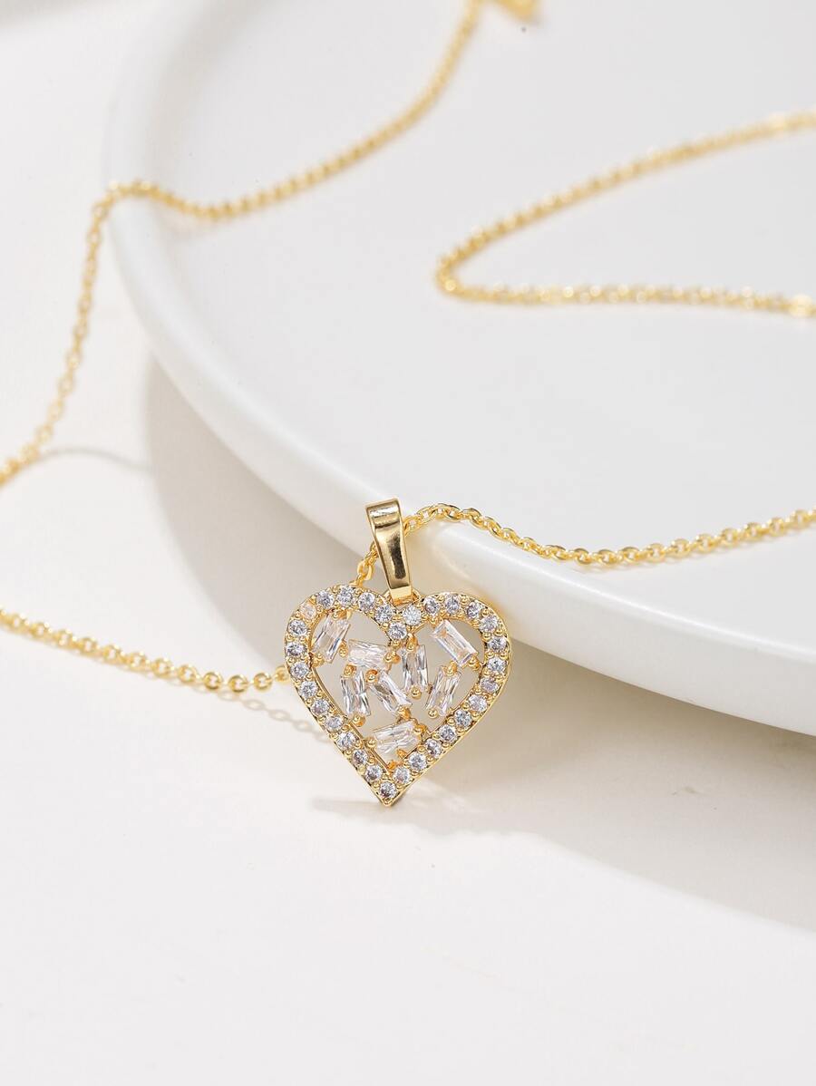 1枚女士禮物項鍊，帶誕生石水晶的無限愛心吊墜，18K鍍金和鍊子，適用於妻子、女友、母親和她的首飾生日禮物 - 金黃色 - 查看 1