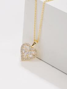 1枚女士禮物項鍊，帶誕生石水晶的無限愛心吊墜，18K鍍金和鍊子，適用於妻子、女友、母親和她的首飾生日禮物 - 金黃色 - 查看 2