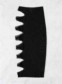 Cut Out Cover Up Skirt - Black - View 2