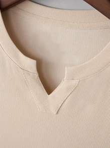 Manfinity Homme Männer eingekerbtem Kragen, Flicken Detail, Hose & T-Shirt mit Set