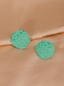 1 đôi bông tai có cấu trúc hợp kim kẽm thời trang cho phụ nữ để trang trí hàng ngày - màu xanh lá - Xem 3