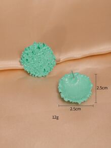 1 đôi bông tai có cấu trúc hợp kim kẽm thời trang cho phụ nữ để trang trí hàng ngày - màu xanh lá - Xem 2