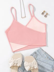 SHEIN ChicEase Two Tone Crossover Front Cami Top