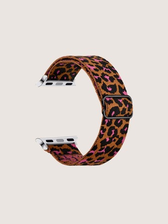 1入組豹紋印花錶帶適用於Apple Watch