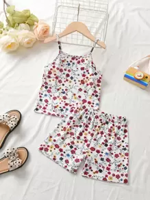 小女童碎花睡衣套裝 - 彩色 - 查看 1