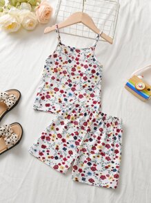 小女童碎花睡衣套裝 - 彩色 - 查看 2