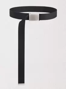 1pc Women Automatic Buckle Tape Belt Fall, Autumn, Halloween - Black - View 1