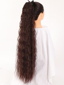 Long Curly Ponytail Synthetic Hair Extension - Chocolate Brown - View 3
