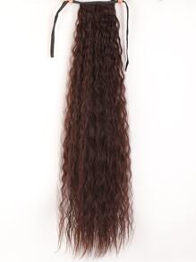 Long Curly Ponytail Synthetic Hair Extension - Chocolate Brown - View 5
