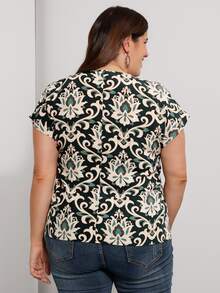 EMERY ROSE Blusa con estampado floral de manga murciélago - Multicolor - Ver 2