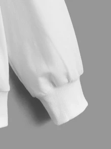 SHEIN Áo nỉ in hình chữ và số Nhật Bản dành cho bé trai tuổi teen - trắng - Xem 4