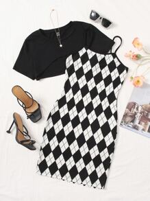 Muchica Bộ đồ hai mảnh nữ Bất đối xứng Hình học Ăn mặc đẹp - Đen và trắng - Xem 1
