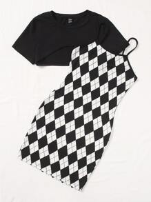 Muchica Bộ đồ hai mảnh nữ Bất đối xứng Hình học Ăn mặc đẹp - Đen và trắng - Xem 4
