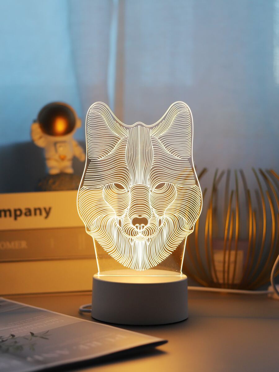 1 pieza Luz de la decoración lobo - Amarillo - Ver 1