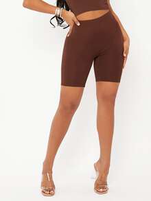 SHEIN SXY Solid High Waist Biker Shorts