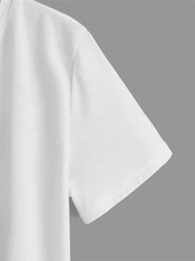 SHEIN Tween Boy Bear Print T-Shirt - Simple, Comfortable And Suitable For Daily Summer Wear - White - View 4