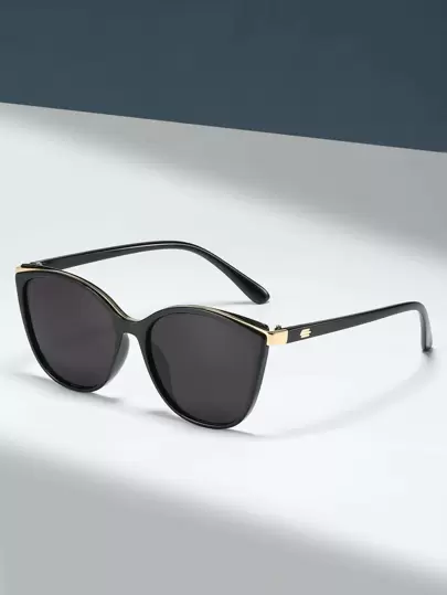 1 副女士猫眼时尚眼镜遮阳镜海滩配饰女士海滩配饰眼镜遮阳镜基础款秋冬女士服装商务休闲礼品优雅夏季海滩度假、户外、旅行装休闲风格猫眼镜框适合外出装、返校装