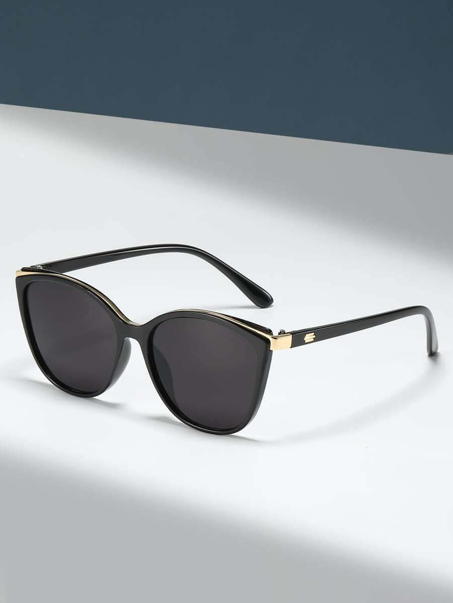 1 副女士猫眼时尚眼镜遮阳镜海滩配饰女士海滩配饰眼镜遮阳镜基础款秋冬女士服装商务休闲礼品优雅夏季海滩度假、户外、旅行装休闲风格猫眼镜框适合外出装、返校装 - 灰色 - 查看 1