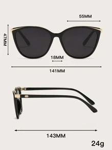 1 副女士猫眼时尚眼镜遮阳镜海滩配饰女士海滩配饰眼镜遮阳镜基础款秋冬女士服装商务休闲礼品优雅夏季海滩度假、户外、旅行装休闲风格猫眼镜框适合外出装、返校装 - 灰色 - 查看 4