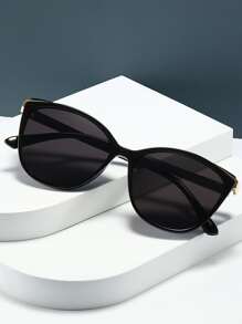 1 副女士猫眼时尚眼镜遮阳镜海滩配饰女士海滩配饰眼镜遮阳镜基础款秋冬女士服装商务休闲礼品优雅夏季海滩度假、户外、旅行装休闲风格猫眼镜框适合外出装、返校装 - 灰色 - 查看 2