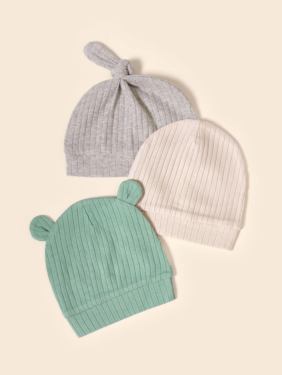 3pcs Baby Solid Hat - Multicolor - View 1