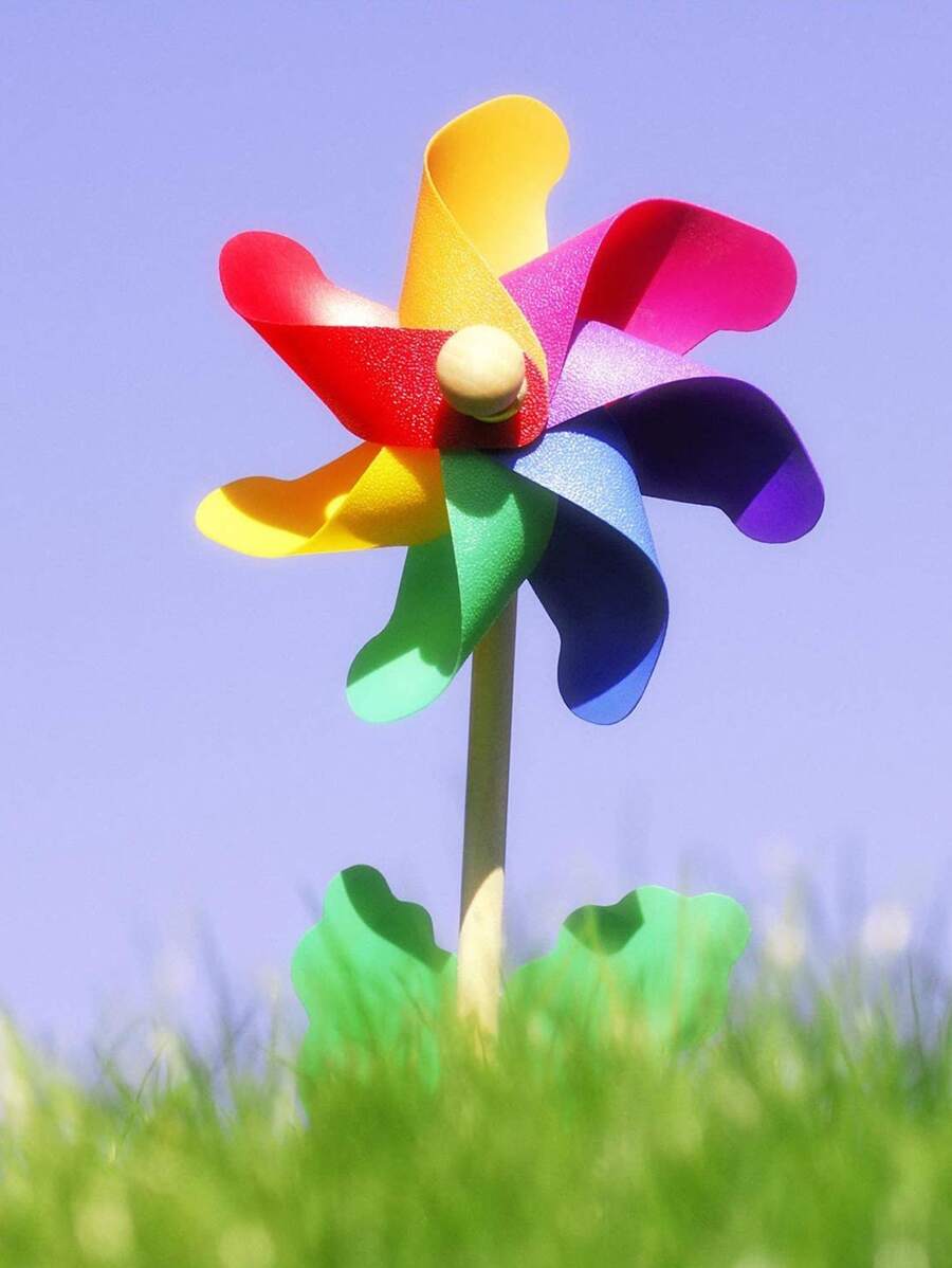 1入組風車設計花園裝飾物 - 彩色 - 查看 1