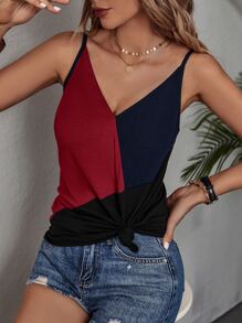 SHEIN LUNE Colourblock Cami Top - Multicolor - View 5
