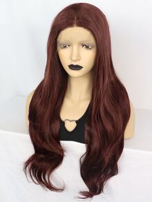 Tóc giả tổng hợp sóng dài 13 * 4 phía trước - Màu Đỏ Sâu - Xem 5