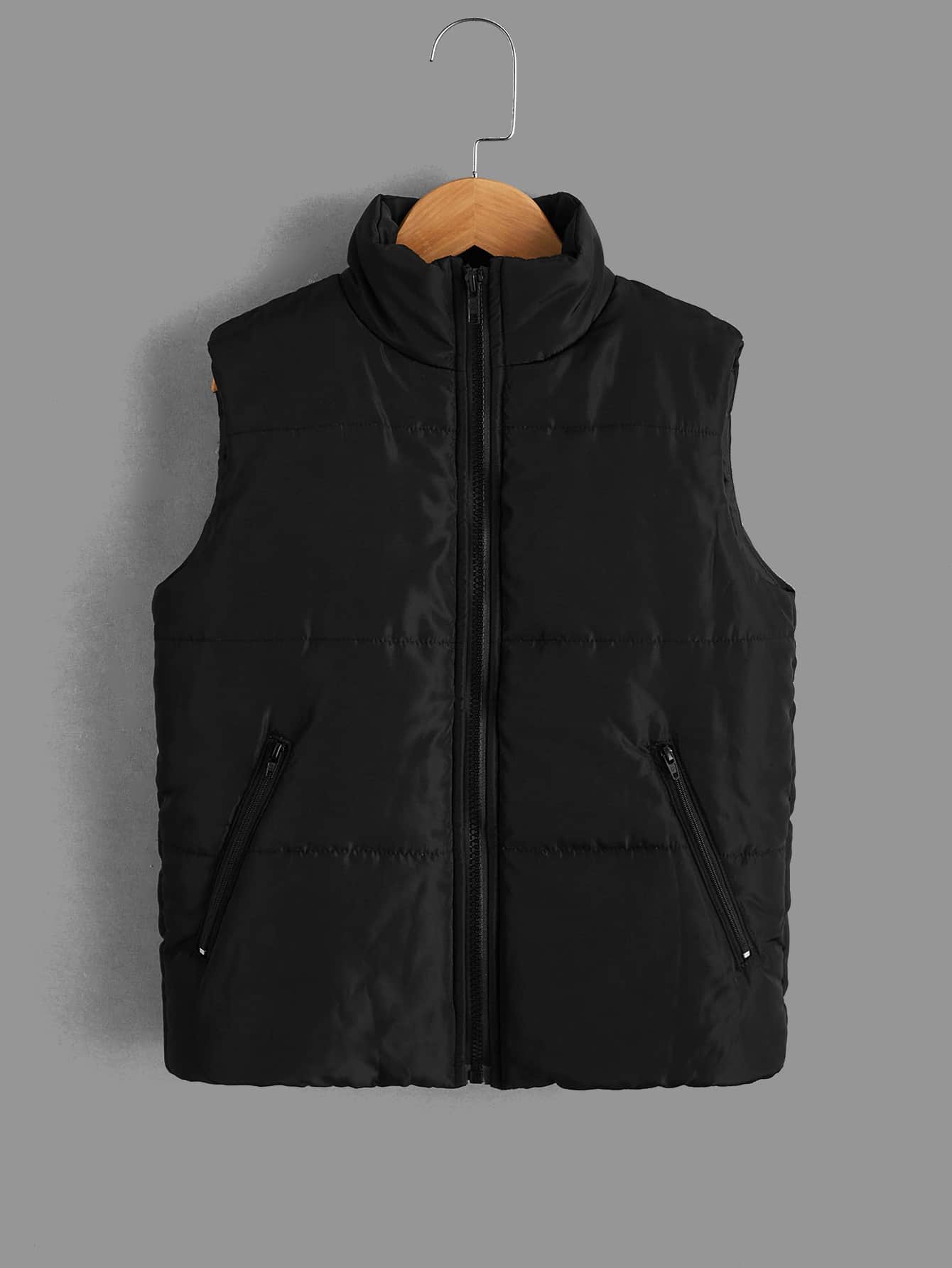 SHEIN Tween Boy 1pc Zip Front Vest Padded Coat SHEIN USA