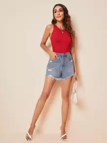 SHEIN Essnce Solid Tank Top