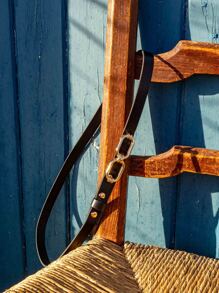 1pc Women Metal Buckle Skinny Belt Summer, School Fall, Autumn, Halloween - Black - View 5