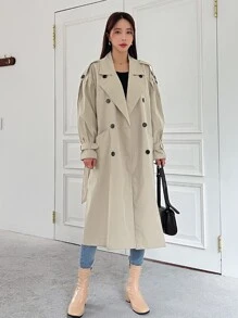 DAZY 雙排扣主教袖配腰帶風衣