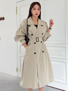 DAZY 雙排扣主教袖配腰帶風衣