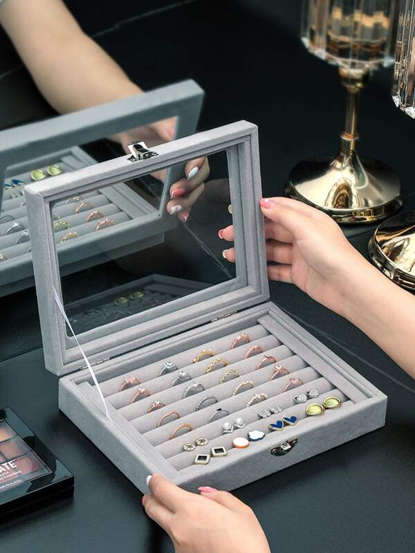 1pc Clear Panel Design Jewelry Storage Box SHEIN EUR