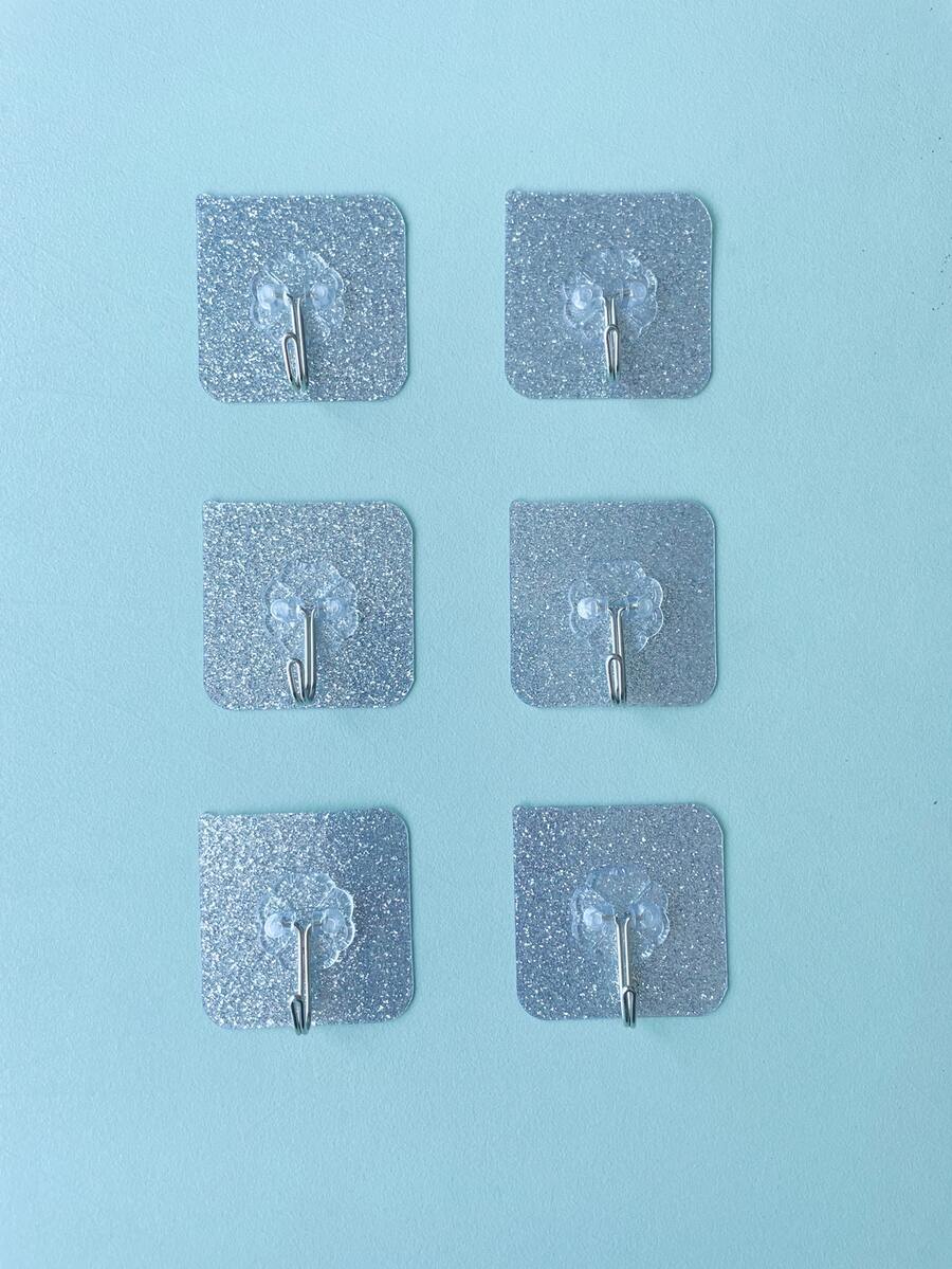 20pcs Glitter Wall Hook - Silver - View 1