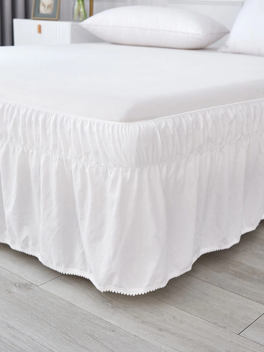 Solid Color Bed Skirt - White - View 1
