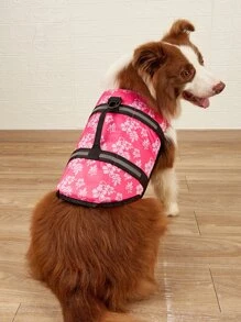 Floral Print Pet Life Jacket - Multicolor - View 1