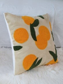 1入組水果刺繡靠墊套不附帶墊芯 - 橘色 - 查看 2