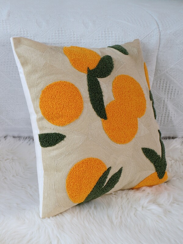 1pc Fruit Embroidered Cushion Cover Without Filler SHEIN USA