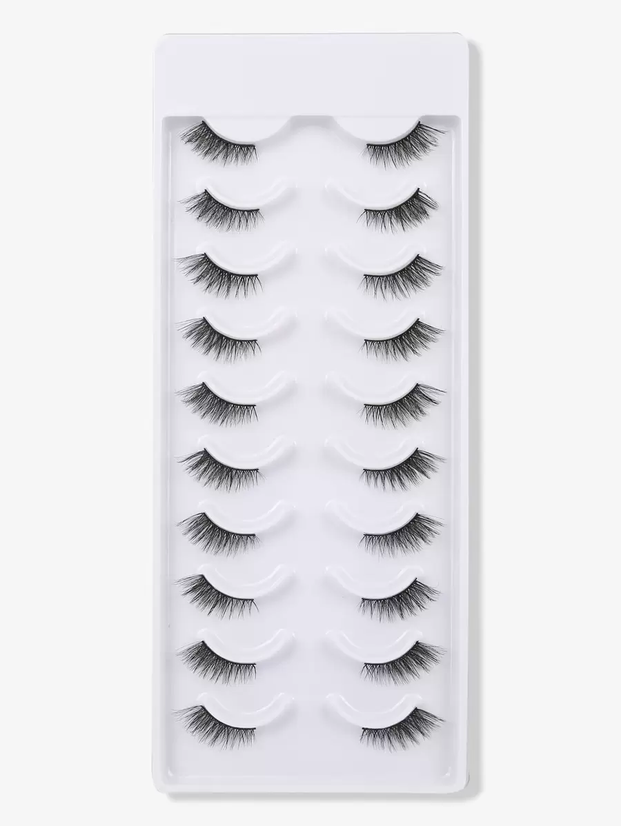Himirell 10 Pairs Cat Eye Half-Eye Extended Eyelashes, Adds Eye Size, Suitable For Holiday, Festival, Date, And Other Makeup Occasions