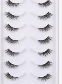 Himirell 10 Pairs Cat Eye Half-Eye Extended Eyelashes, Adds Eye Size, Suitable For Holiday, Festival, Date, And Other Makeup Occasions