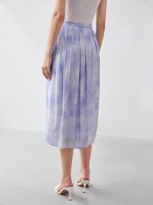 MOTF PREMIUM VISCOSE PRINTED FLOWY SKIRT - Lilac Purple - View 3