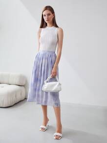 MOTF PREMIUM VISCOSE PRINTED FLOWY SKIRT - Lilac Purple - View 5