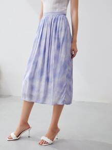 MOTF PREMIUM VISCOSE PRINTED FLOWY SKIRT - Lilac Purple - View 9