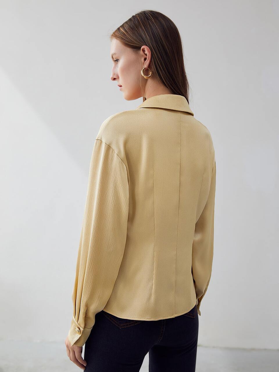 SATIN DOUBLE BREASTED SHIRT