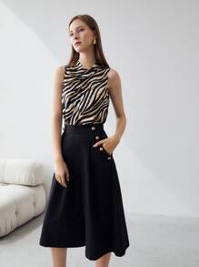 MOTF PREMIUM 100% SILK ZEBRA TOP - Multicolor - View 2