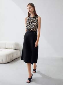 MOTF PREMIUM 100% SILK ZEBRA TOP - Multicolor - View 5