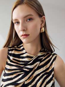 MOTF PREMIUM 100% SILK ZEBRA TOP - Multicolor - View 11