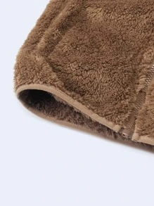 SOLOCOTE 男孩斜插口袋泰迪夾克 - 駝色 - 查看 4