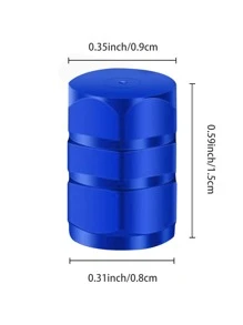 4个蓝色气门嘴帽 - 适用于汽车轮胎，汽车防尘帽，轮胎，兼容丰田卡罗拉、雅阁等车型，摩托车，卡车，自行车，时尚气门嘴套，耐用时尚的保护，汽车轮胎气门嘴帽，车辆个性化，时尚汽车配件，高品质结构，自行车配件，汽车细节 - 藍色 - 查看 4